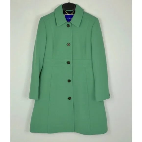 J Crew Double Cloth Italian Wool Classic Lady Day Coat with Thinsulate - Picture 2 of 8